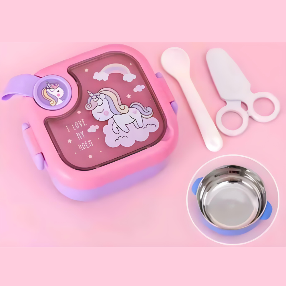 Lonchera Para Niños Con Cuchara Y Tijeras Interior Acero 304
