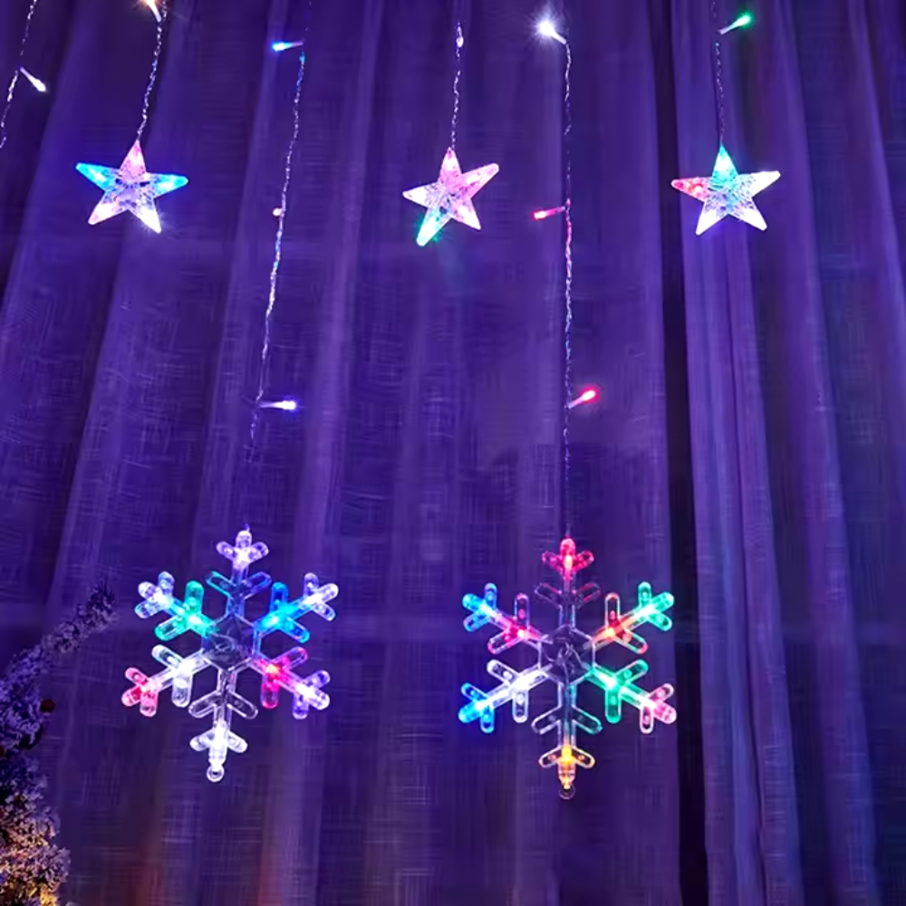 Luces Navideñas Cortina 3 Metros Largo Caida 70cm Multicolor