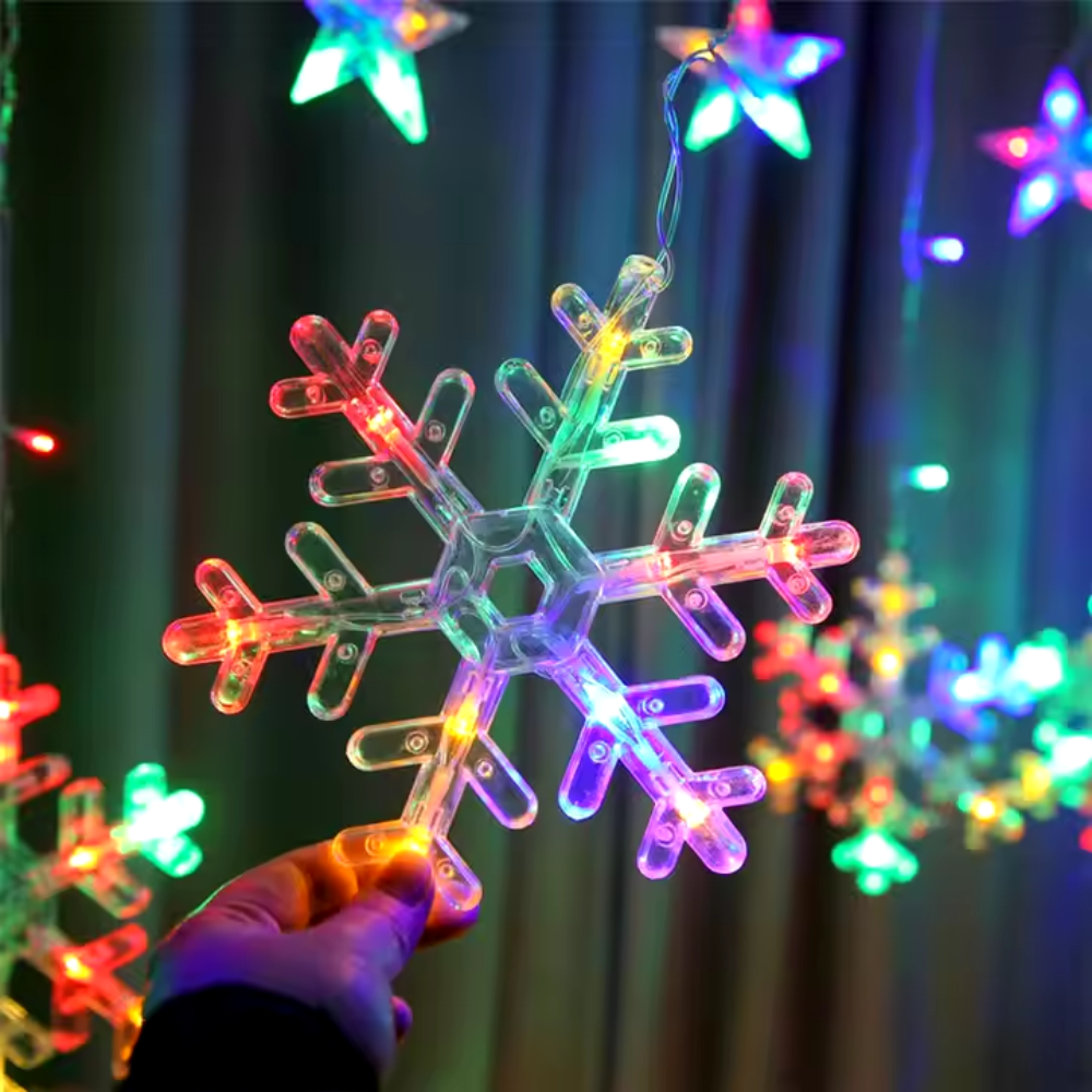 Luces Navideñas Cortina 3 Metros Largo Caida 70cm Multicolor