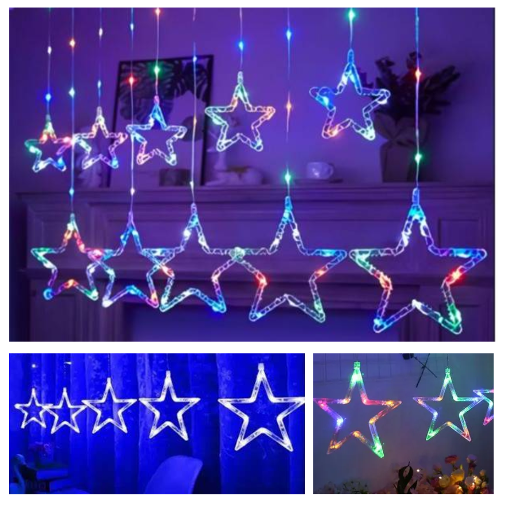 Luces Navideñas Cortina 3 Metros Largo Caida 70cm Multicolor