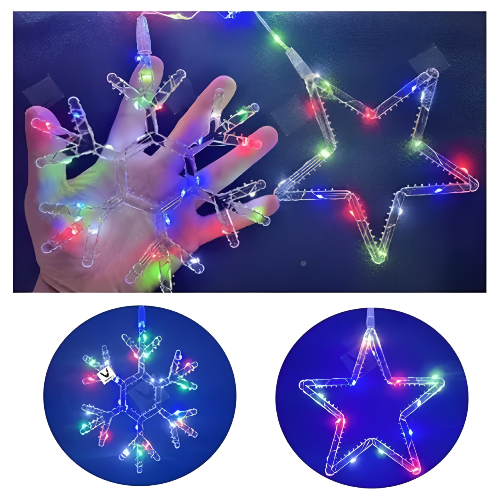 Luces Navideñas Cortina 3 Metros Largo Caida 70cm Multicolor