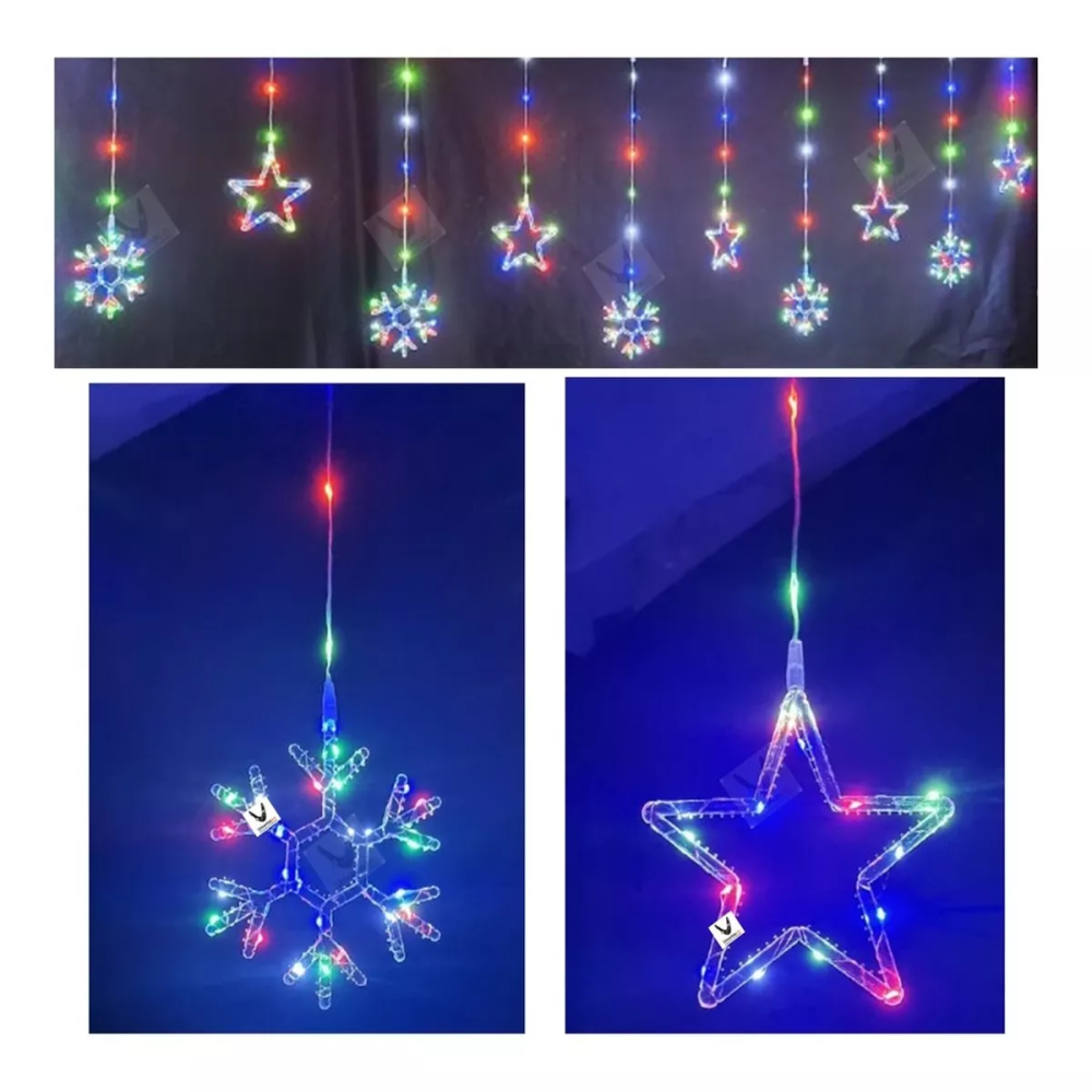 Luces Navideñas Cortina 3 Metros Largo Caida 70cm Multicolor