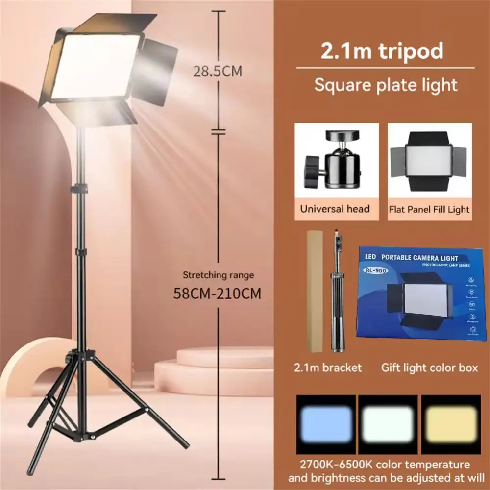 Panel Fotografía Luz Led Lámpara Profesional Trípode Rl900