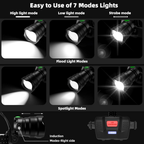 🔥Linterna Led Lampara De Cabeza Recargable 4 Modos De Luz🔥