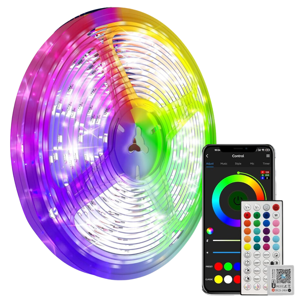 Tira De Luces Led Rgb 15 Metros Alexa Control De Voz 110v