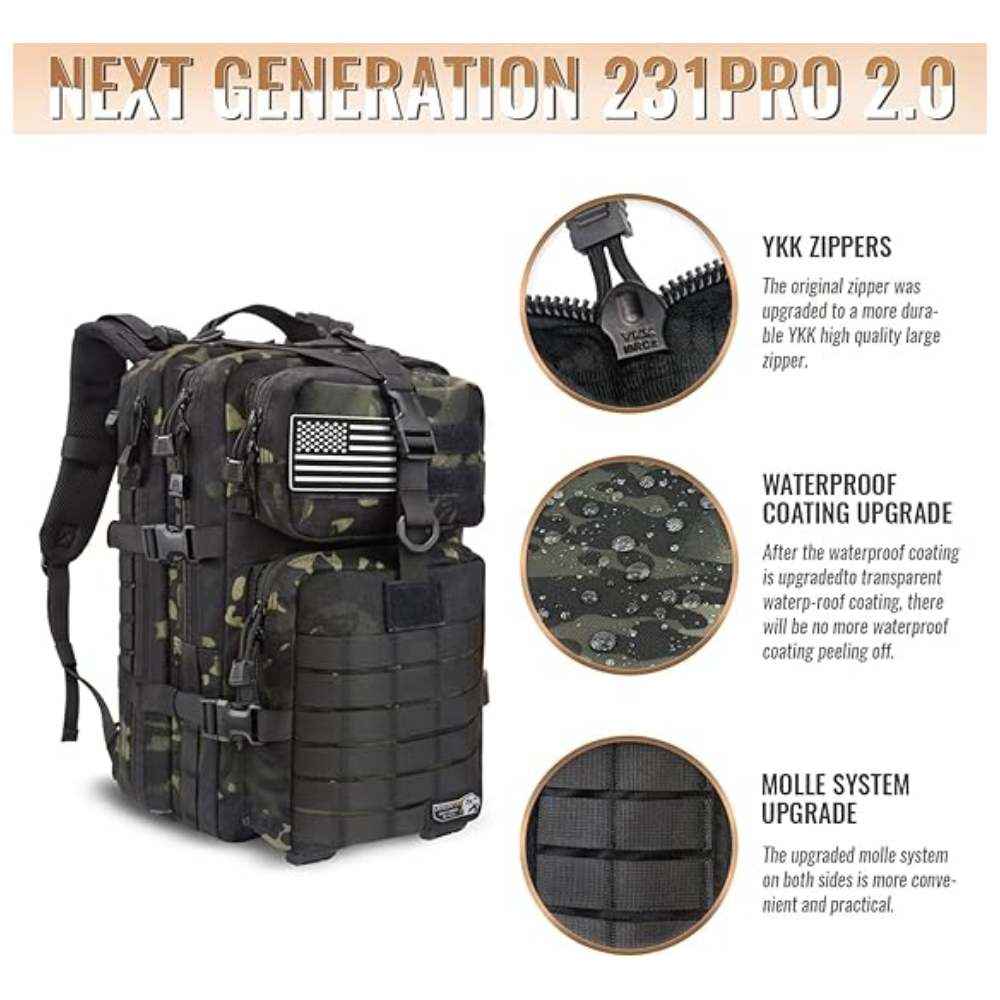 Maleta Táctica Militar Impermeable Tela Oxford 300d 42lts