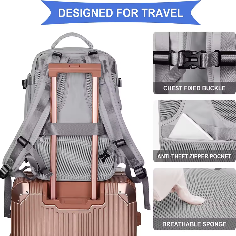 🎒Maleta De Mano Para Cabina Viaje Y Ordenador USB Impermeable Central M✈️🌍