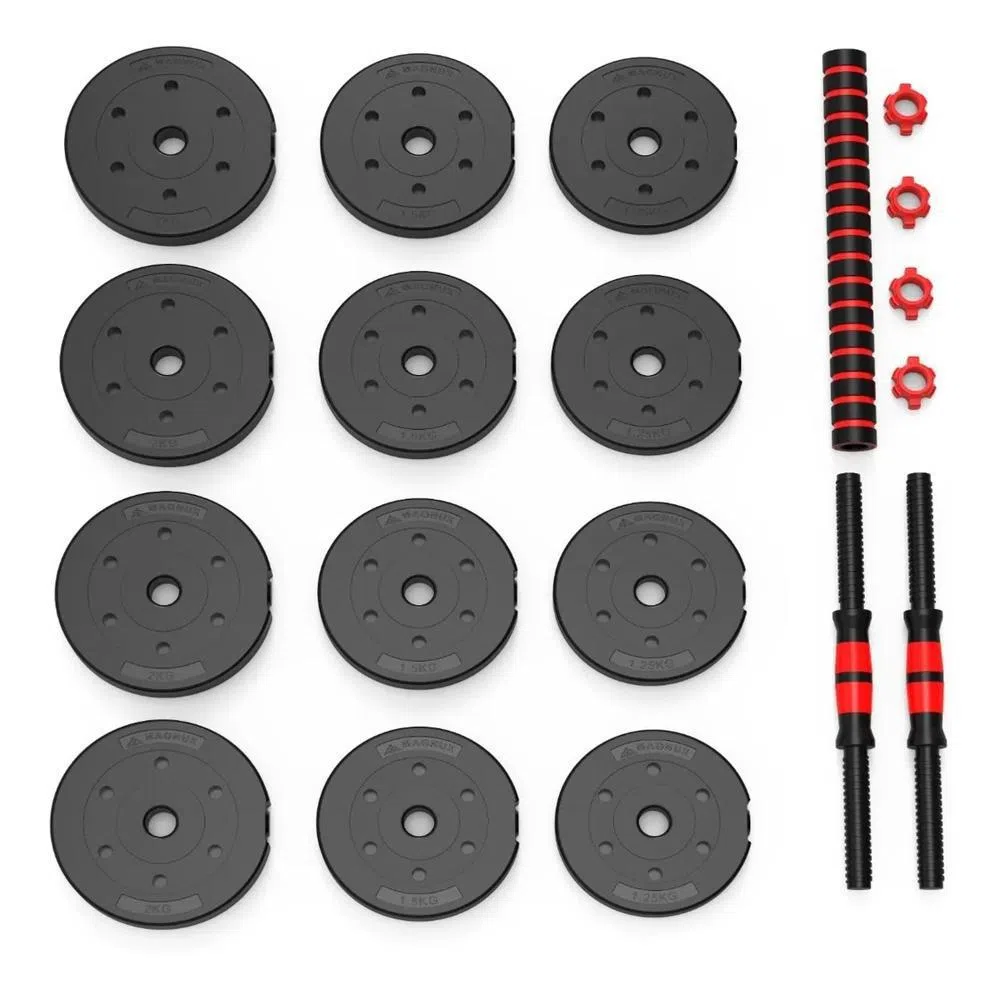 Kit De Mancuernas De 20kg Termo Forrada Con Barra