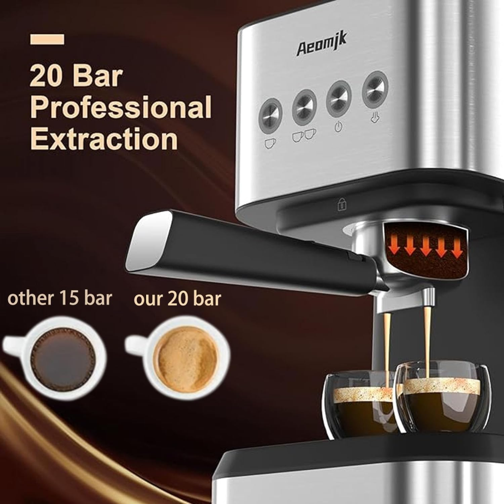 Maquina Para Cafe Expreso Capuchino Latte 1350w 20bar Aeomjk