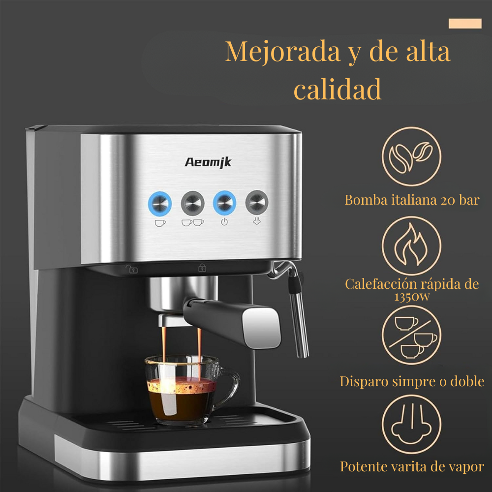 Maquina Para Cafe Expreso Capuchino Latte 1350w 20bar Aeomjk