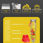 Maquina De Peluqueria Profesional Wmark Recargable Ng108 Pro