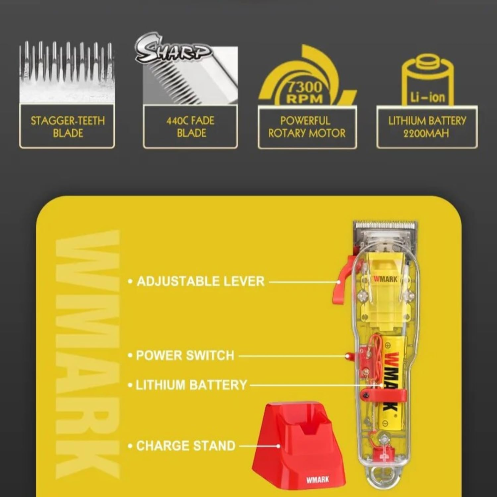 Maquina De Peluqueria Profesional Wmark Recargable Ng108 Pro