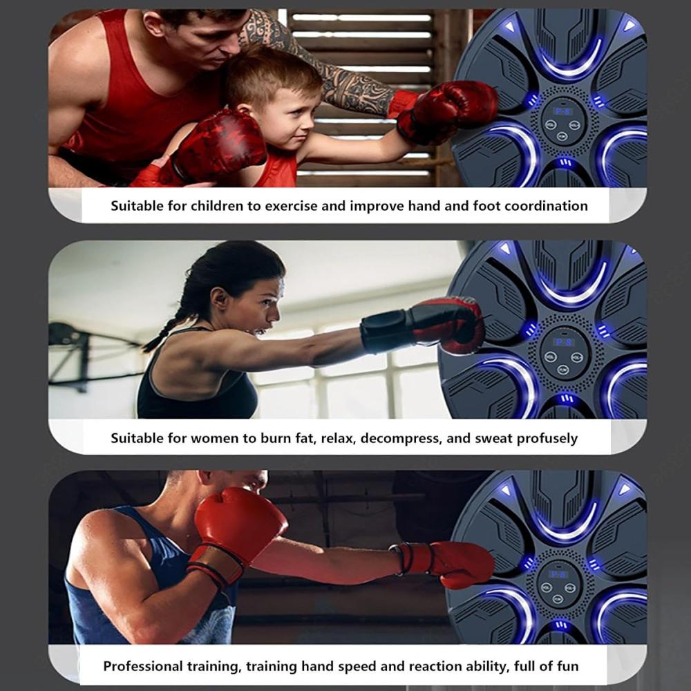 Maquina De Boxeo De Pared Bluetooth Con Pantalla Led 6 Pad