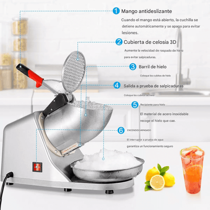 Maquina Trituradora Picadora Hielo Electrica Uso Comercial