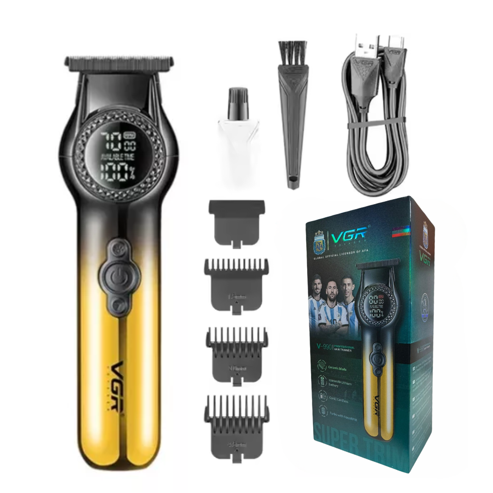 Patillera Recargable Recortadora Para La Barba Vgr V990 Led