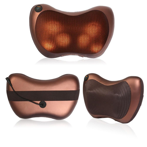 Almohada Masajeadora Shiatsu Calor Cuello Espalda 110V 12V Carro
