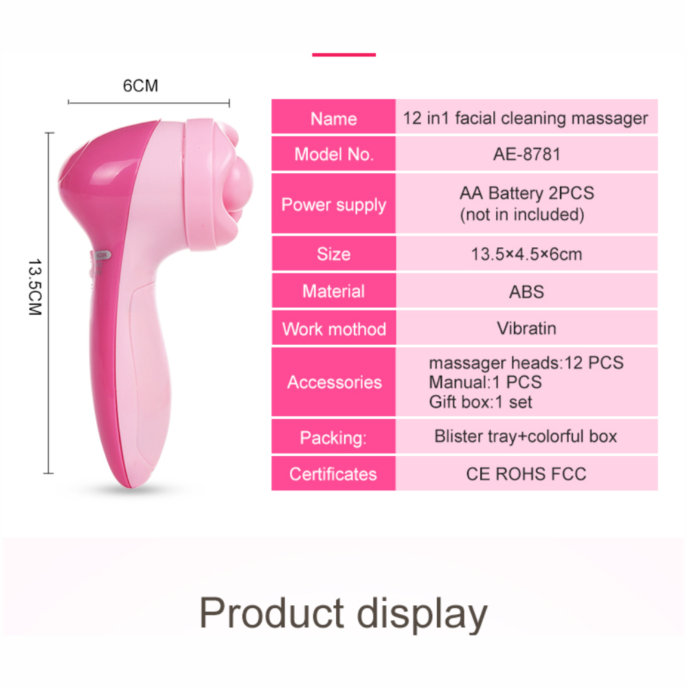 Masajeador Exfoliante Facial Multifunción 12 En 1