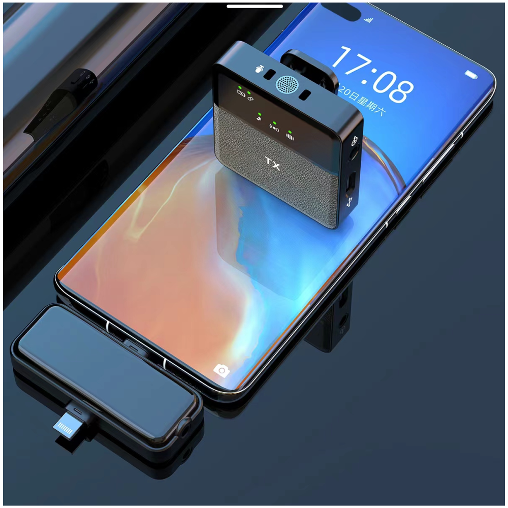 Micrófono De Solapa Inalámbrico Doble Para iPhone Y Android