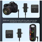 Micrófono De Solapa Inalámbrico Doble Para iPhone Y Android
