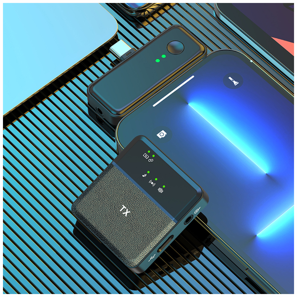 Micrófono De Solapa Inalámbrico Doble Para iPhone Y Android