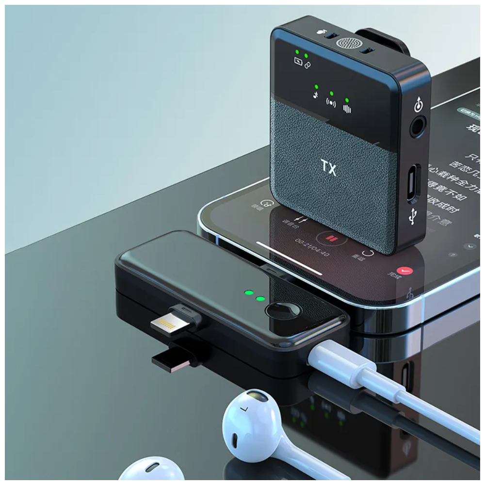 Micrófono De Solapa Inalámbrico Doble Para iPhone Y Android