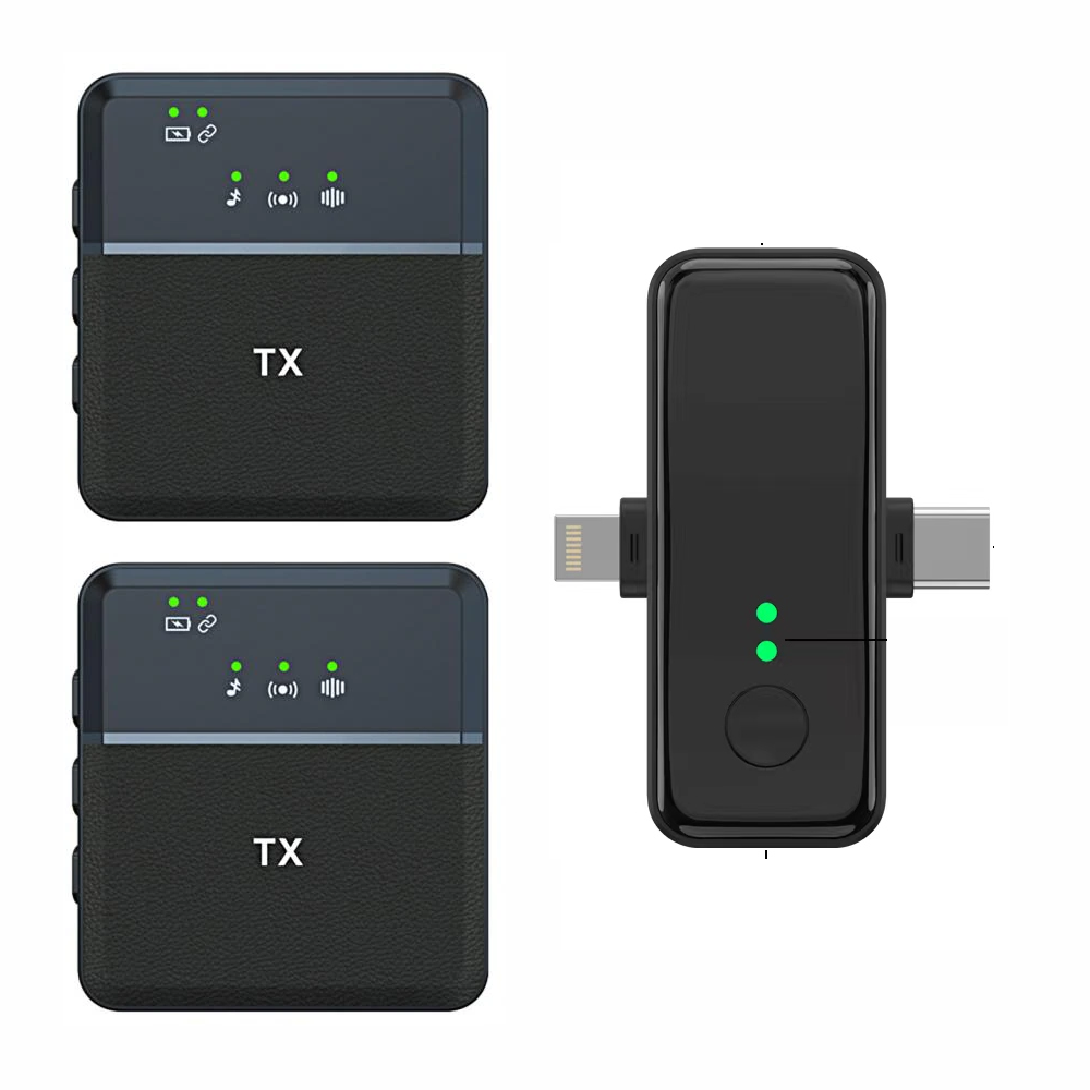 Micrófono De Solapa Inalámbrico Doble Para iPhone Y Android