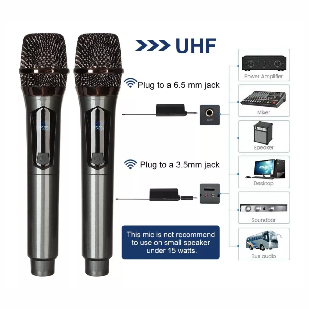 Microfono Inalambrico Doble Profesional Recargable Tipo C