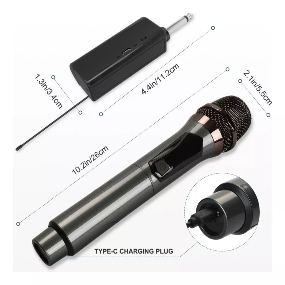Micrófono Inalámbrico Profesional Dx-u801 Receptor Uhf Recargable
