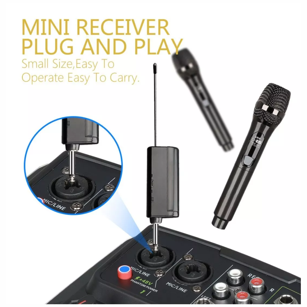 Micrófono Inalámbrico Profesional Dx-u801 Receptor Uhf Recargable