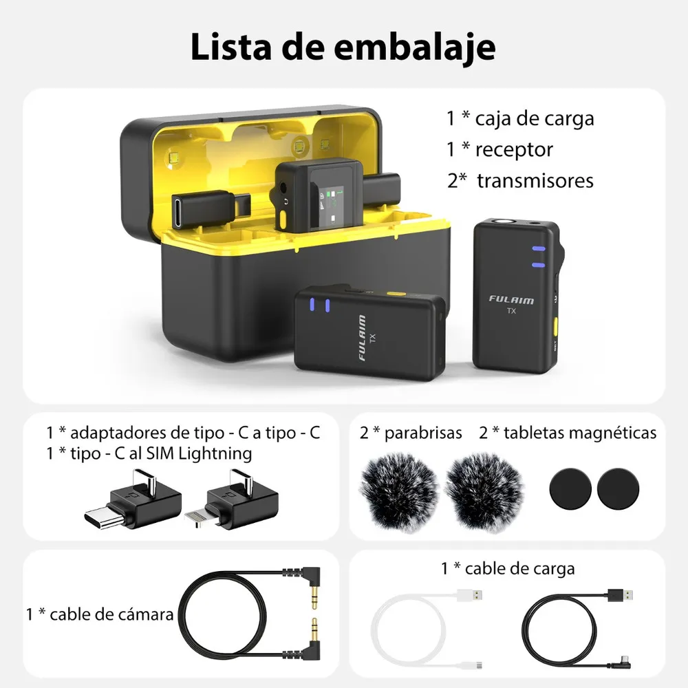 Micrófono Solapa Inalámbrico 3 En1 Para iPhone Android Sx12