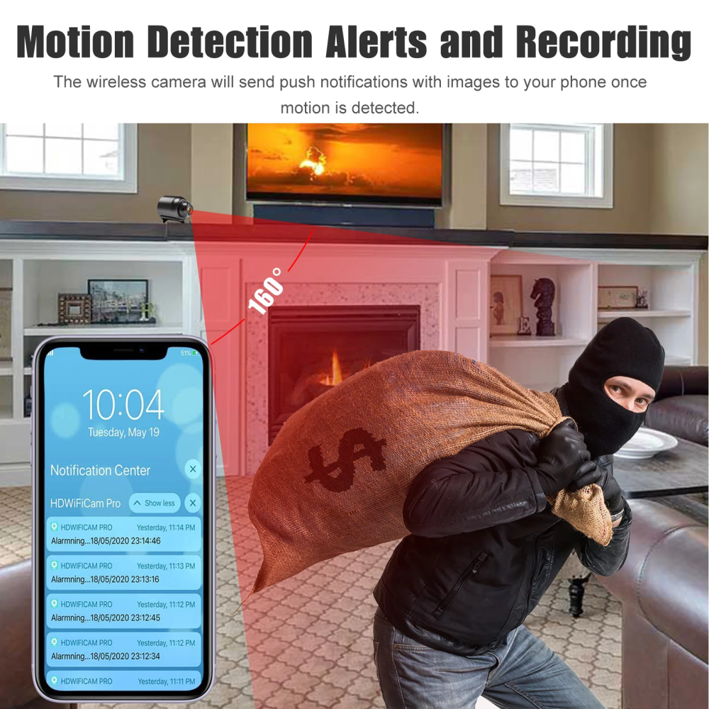 Mini Cámara De Seguridad Espía Full Hd 1080 Sensor De Movimiento