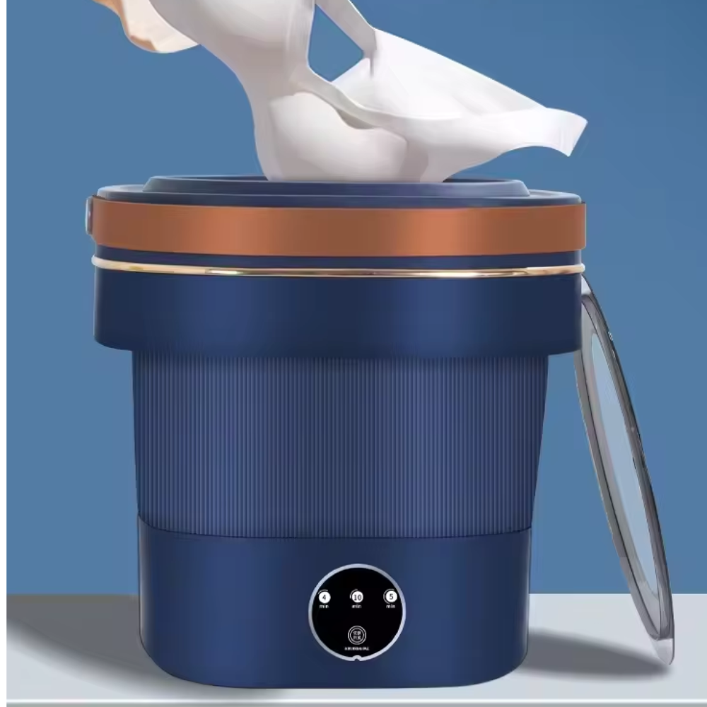 🧺✨Mini Lavadora Plegable Con Desagüe Y Centrifugado 10lts 60w🧳🌍