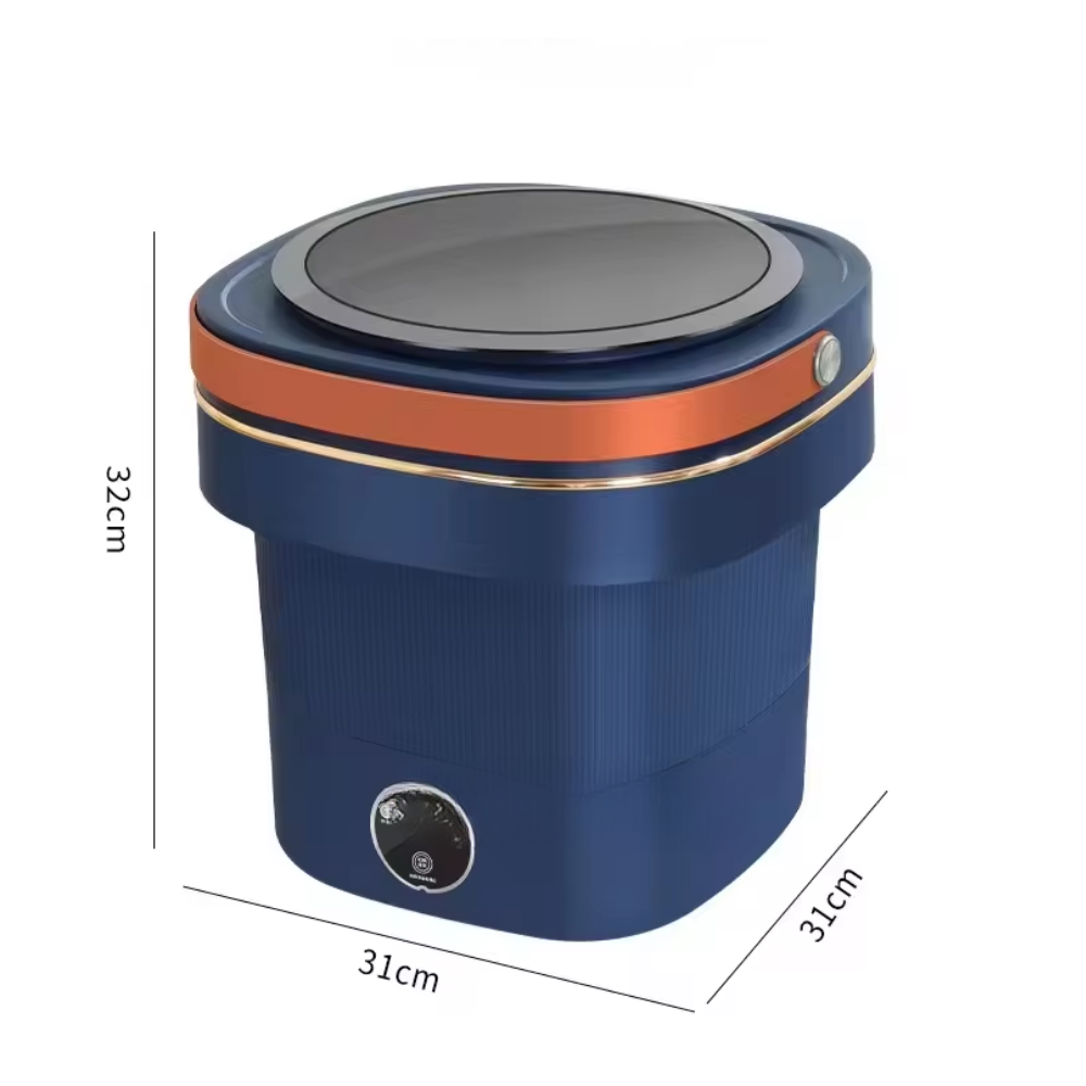 🧺✨Mini Lavadora Plegable Con Desagüe Y Centrifugado 10lts 60w🧳🌍