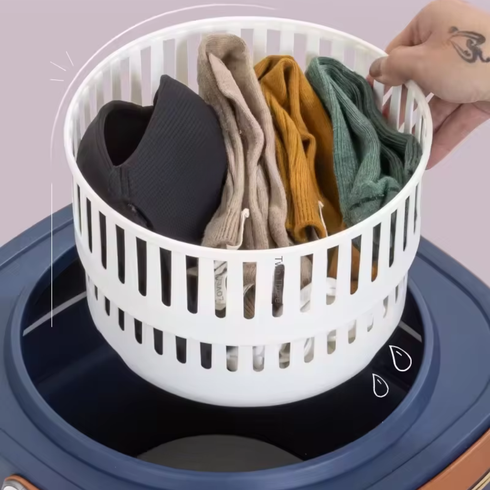 🧺✨Mini Lavadora Plegable Con Desagüe Y Centrifugado 10lts 60w🧳🌍