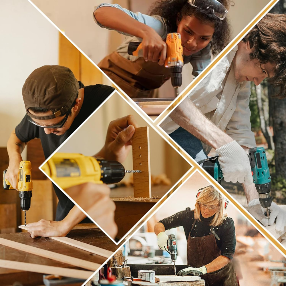 Taladro Inalámbrico 56v Kit Brocas Doble Batería Recargable