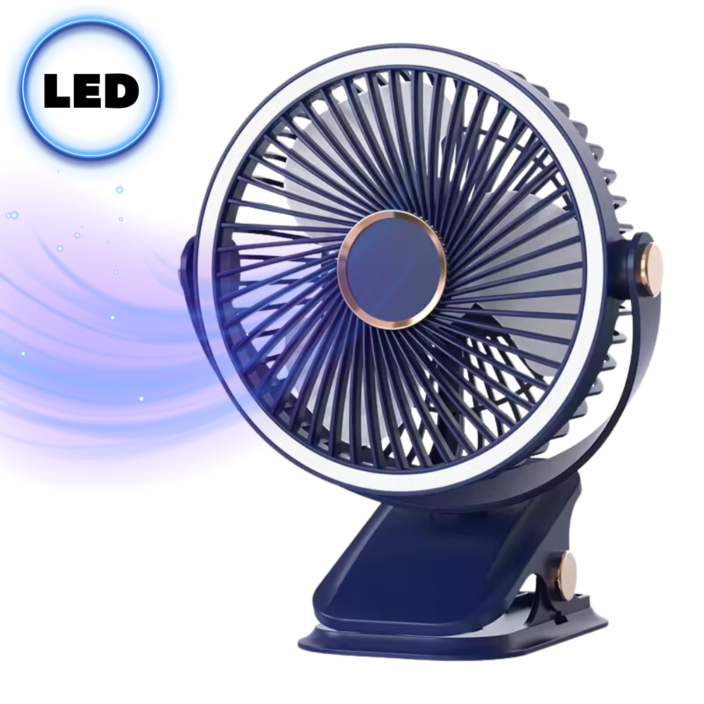 🌬️❄️Mini Ventilador Abanico De Pinza Recargable Led 3 Velocidad