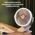 🌬️❄️Mini Ventilador Abanico De Pinza Recargable Led 3 Velocidad