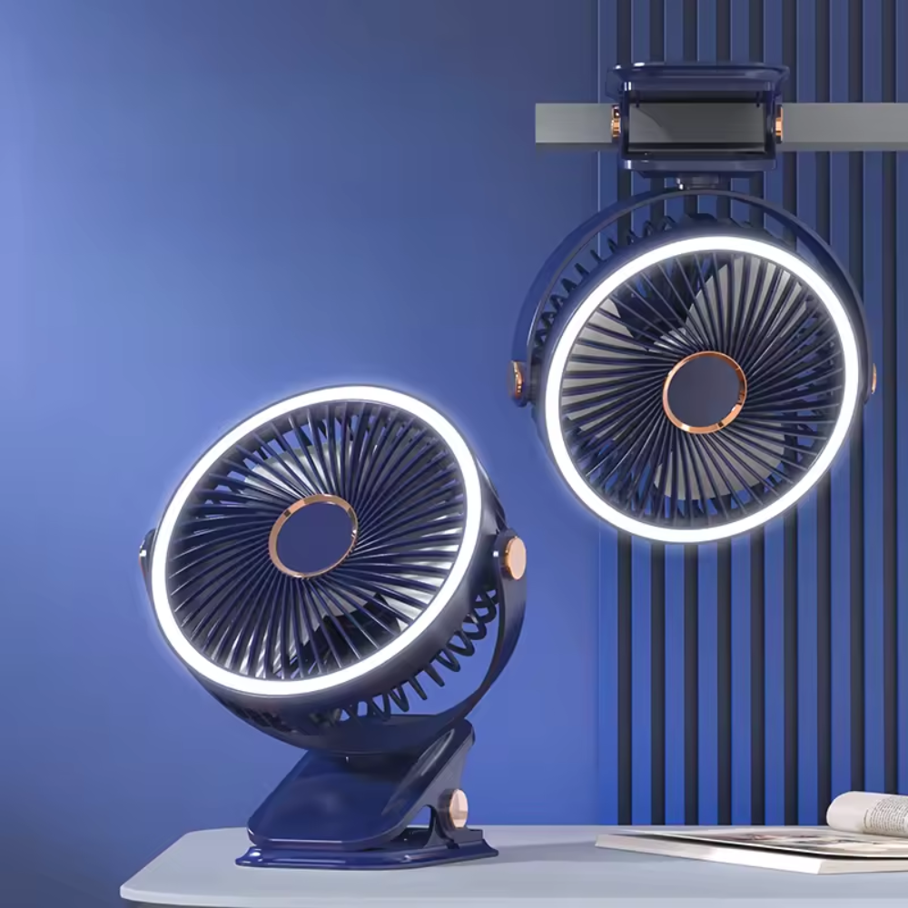🌬️❄️Mini Ventilador Abanico De Pinza Recargable Led 3 Velocidad