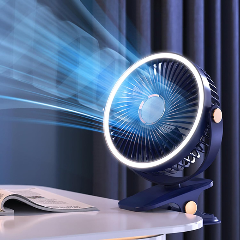 🌬️❄️Mini Ventilador Abanico De Pinza Recargable Led 3 Velocidad