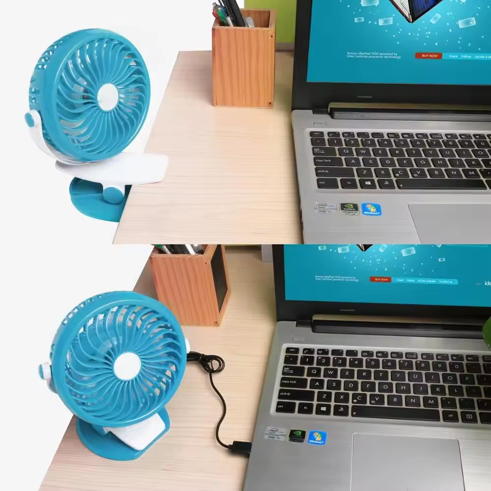 🌬️Mini Ventilador Abanico De Pinza Recargable Usb 3 Velocidad🧊✨