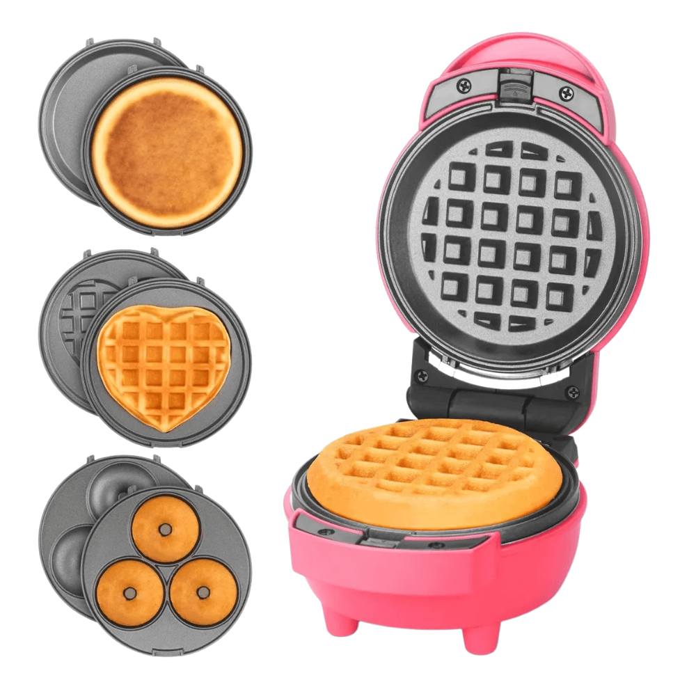 🍩Mini Waflera Donera Crepes Corazones 4 En 1 Antiadherente🎉