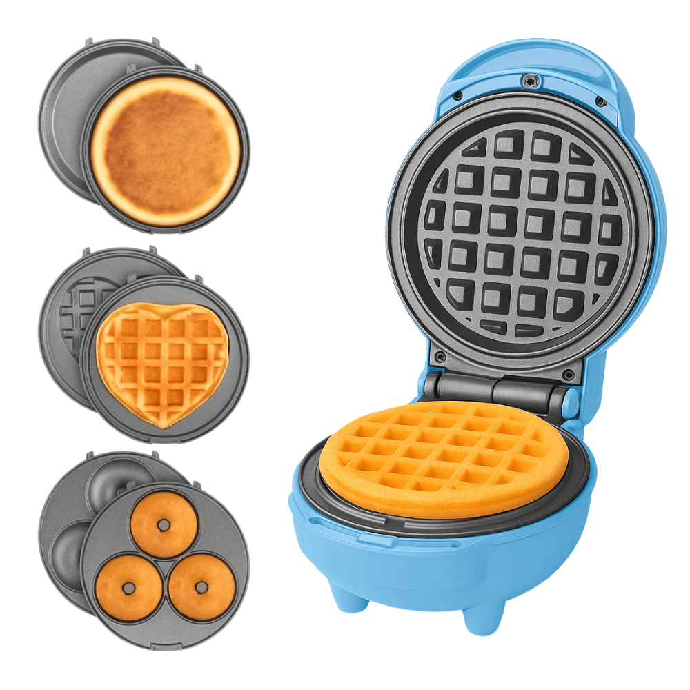 🍩Mini Waflera Donera Crepes Corazones 4 En 1 Antiadherente🎉