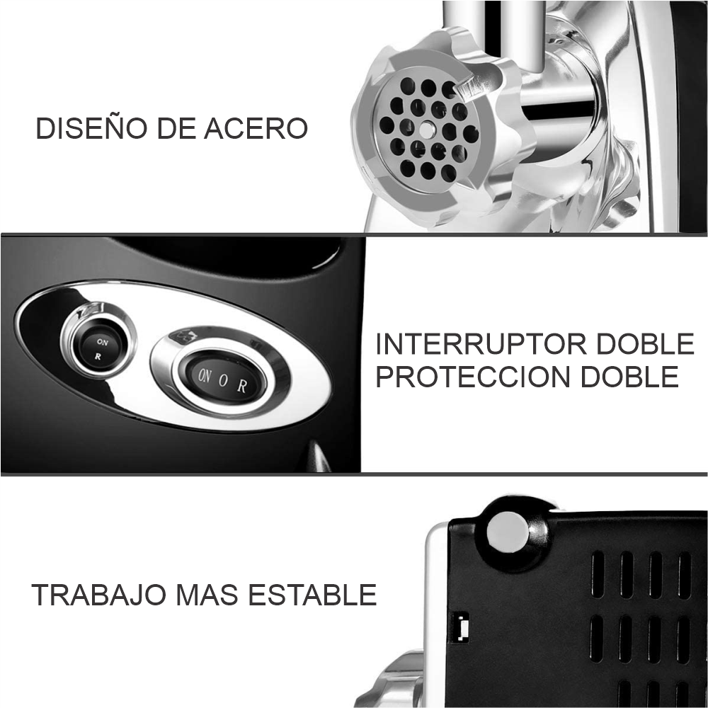 Molino Eléctrico Picador De Carne Schaffhausen 3 Discos