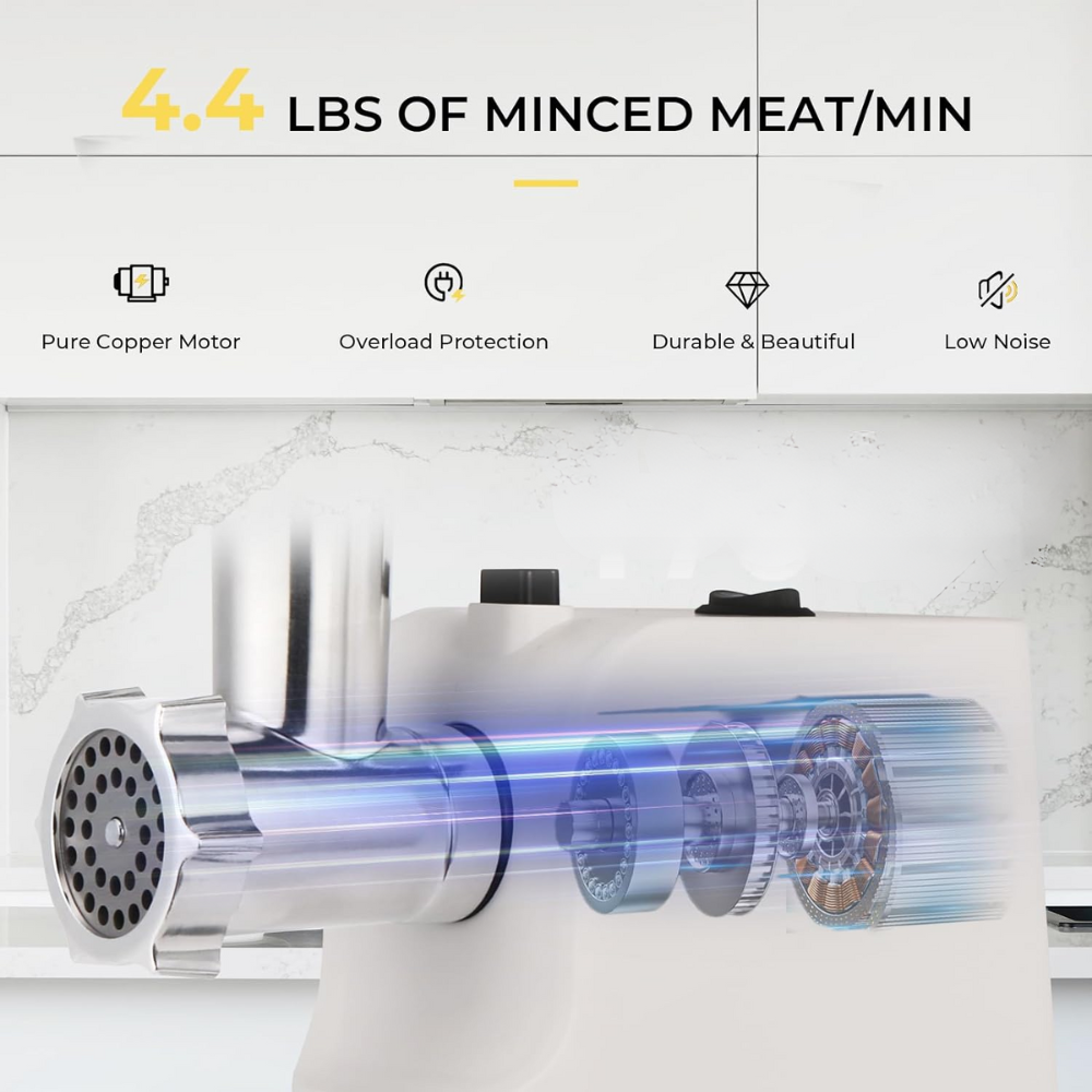 Molino Eléctrico Para Maíz Carne 800w 6 En 1 Con Embutidor