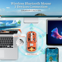 Thumbnail for Mouse Inalámbrico Bluetooth 5.1 2.4g Mini Transparente Ma10