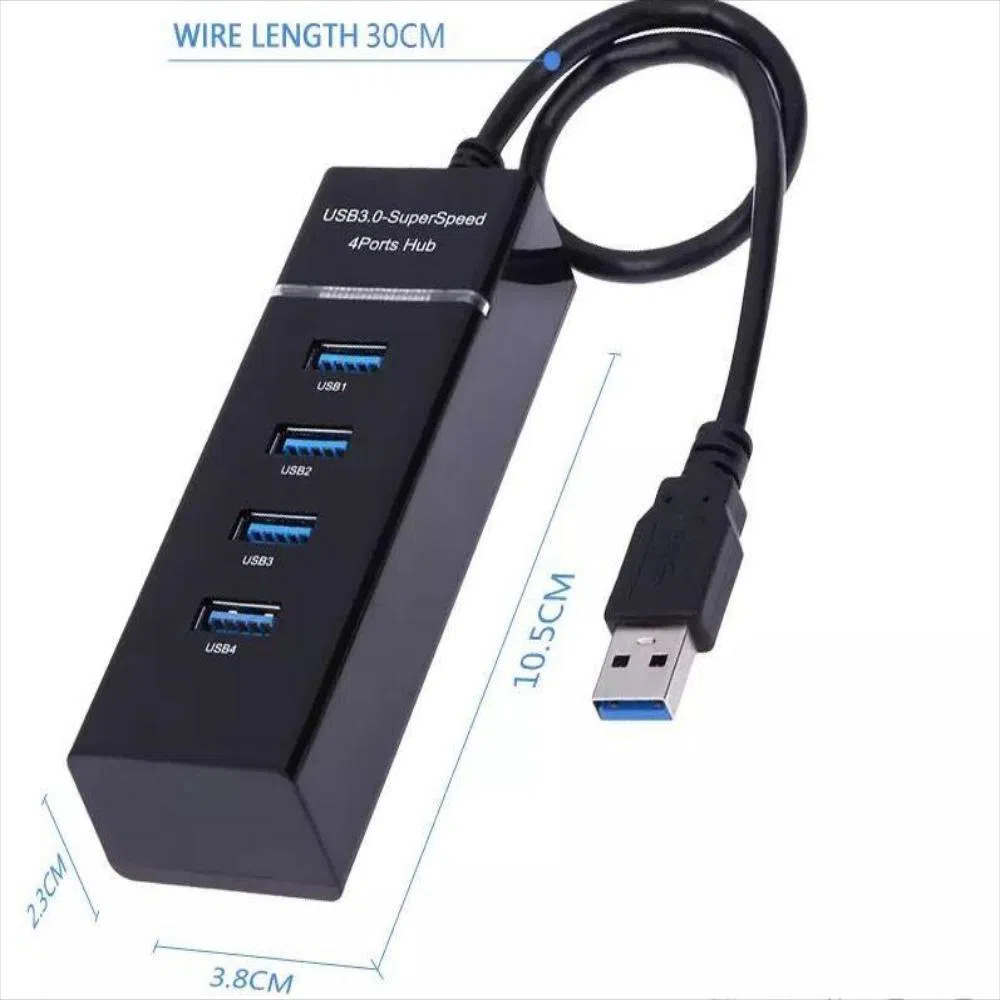 Multitoma Usb 4 Puertos 3.0 Cable De 30cm