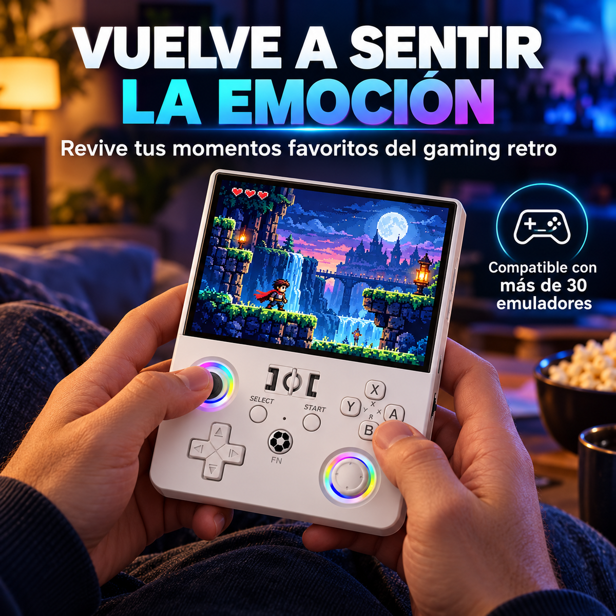 Consola Retro Portátil R36 Max 2 WiFi Pantalla IPS 4.5 Linux RGB 4000 MAh 30 Emuladores