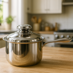 Olla 1 Litro Acero Quirúrgico Premium Con Tapa Inducción