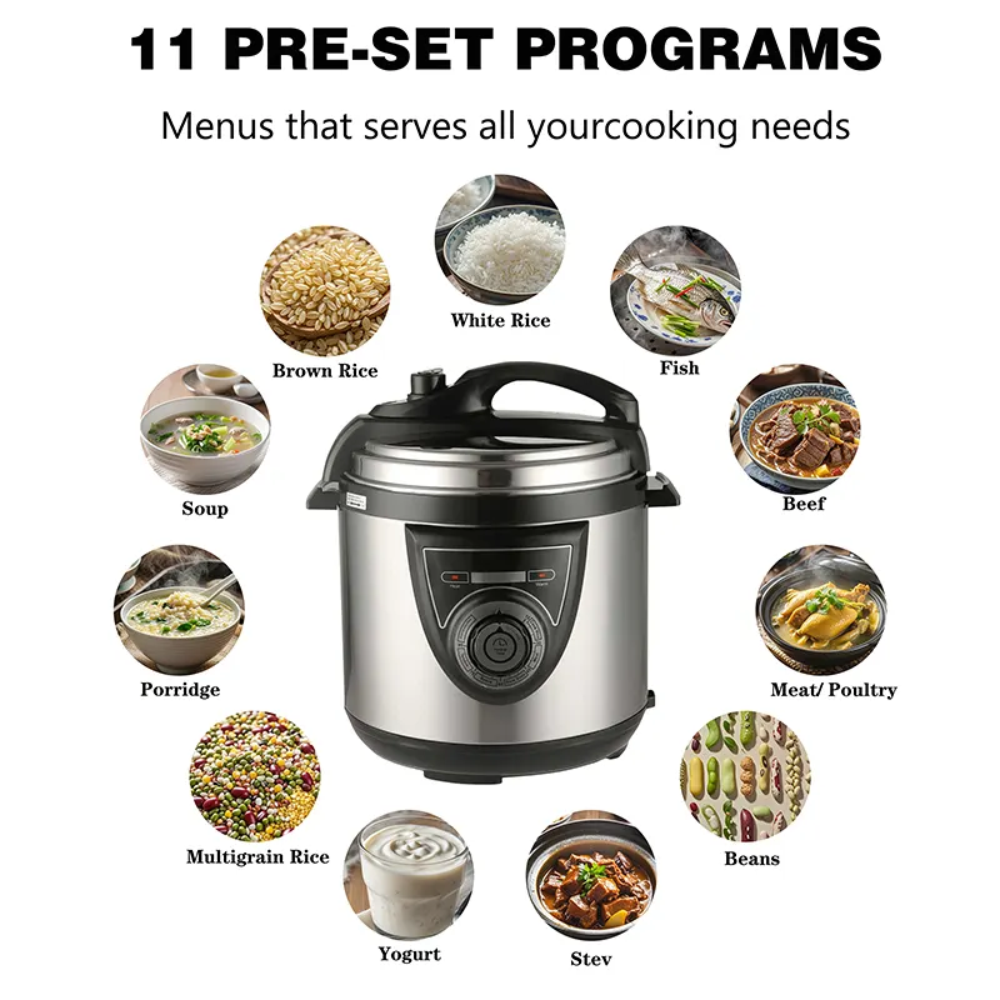 Olla De Presion Electrica Multifuncional 3 Litros En Acero