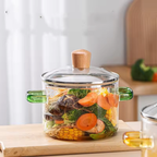 Olla En Vidrio Templado Con Tapa Transparente Moderna 3200ml